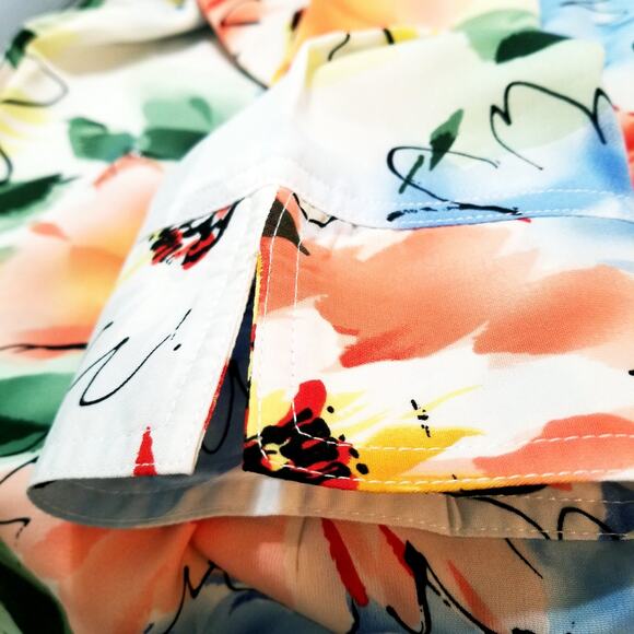 VTG Floral Blouse Joanna Petite Button Up Shirt Women's Medium 3/4 Sleeve - Picture 4 of 9